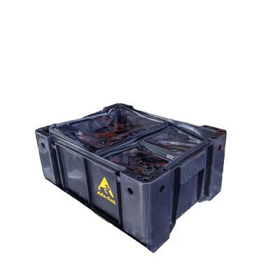 Bundle Ammo Box with pouch set 2x quarters/1x half black 