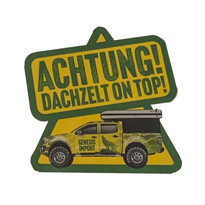 Genesis Import Sticker "Achtung - Dachzelt on top"