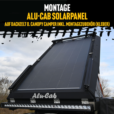 Alu-Cab Solarpanel Montage auf Alu-Cab Dachzelt oder Canopy Camper inkl. Montagezubehör